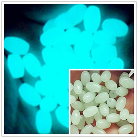 100pcs 5*8mm Oval Luminous Fishing Beads Space Beans Round Float Balls Stopper Light Balls Sea Fishing Tackle Lure Accessories ► Photo 1/5