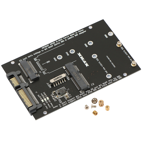 M.2 NGFF MSATA SSD To 2.5” SATA 3.0 Adapter 2 In 1 Converter Card For PC Laptop ► Photo 1/6