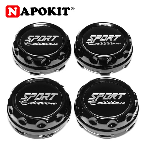 4pcs 60MM (56mm) Black Car Wheel Nut Center Hub Caps with Metal Aluminum SPORT Edition Logo Wheel Hubcap Cover Car Rim Hub Cover ► Photo 1/6