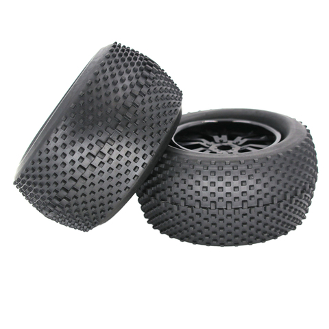 140mm Rubber Tires with Metal Wheels 17mm Hex for 1/8 RC Car Monster Truck Buggy Truggy, 2 Pieces ► Photo 1/6