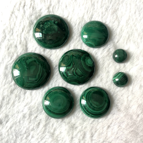 Sale 5pcs/lot Natural Malachite Bead cabochon,6mm 8mm 10mm 12mm 15mm 18mm 20mm 25mm Round Gem Stone Cabochon,Jewelry Ring Face ► Photo 1/6