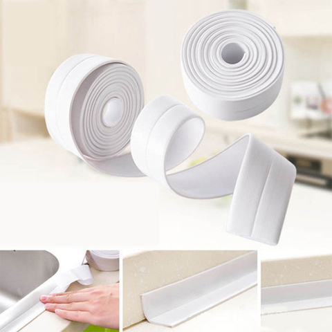 Bathroom Caulk Strip Tape Waterproof Anti-moisture PVC Sticker Bathroom Wall Corner Line Sink Stickers 3.8*320cm ► Photo 1/6