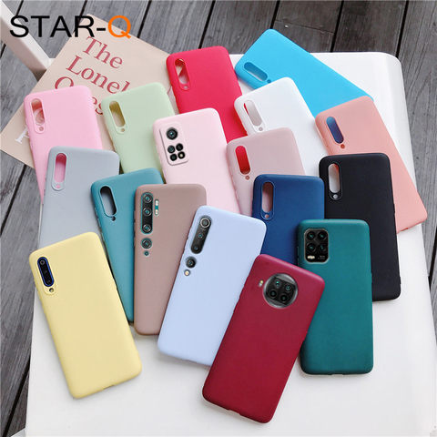 candy color silicone phone case for xiaomi mi 10 pro lite note 10 pro global matte soft tpu cover case xiomi mi10 lite mi note10 ► Photo 1/6