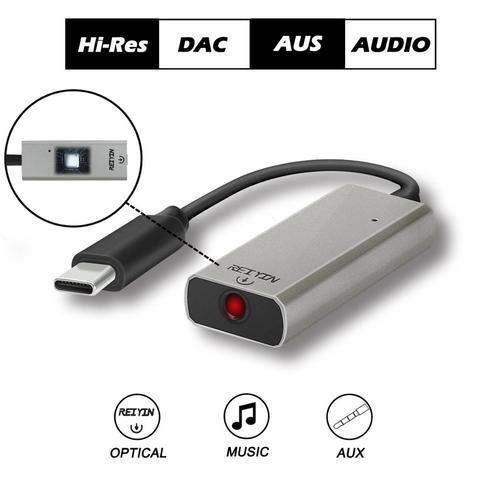 Reiyin DAC USB-C to Toslink Optical 3.5mm Headset 192kHz 24bit Audio Adapter PC Sound Card ► Photo 1/6
