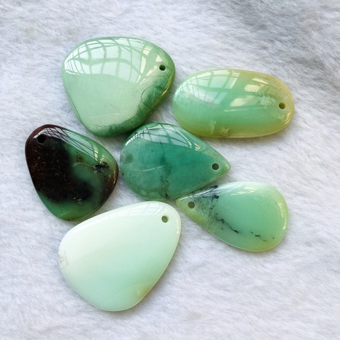 Wholesale mixed 2pcs/lot Natural Chrysoprase Bead Pendant Irregular shape Natural Gem Stone pendant,35mm+ length, ► Photo 1/6