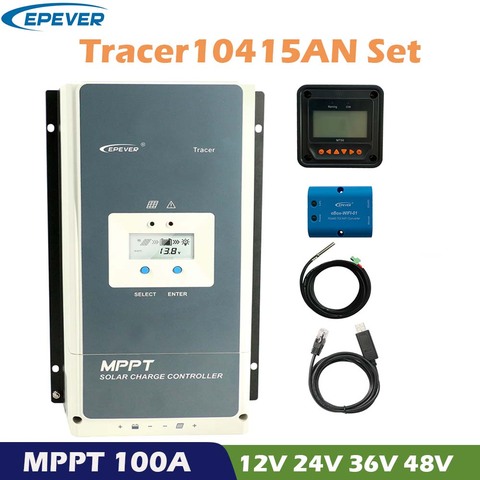 EPever Tracer 100A Hybrid MPPT Solar Charge Controller 12V 24V 36 V48V Auto LCD Display Solar Panel Battery Regulator PV 200V ► Photo 1/6