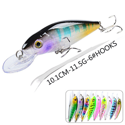 Minnow Crankbait Fishing Lure Sea Artificial Bait Hard Swimbait Bass Wobbler For Pike Trolling Tackle Pesca Carp 3d Eyes Fish ► Photo 1/6