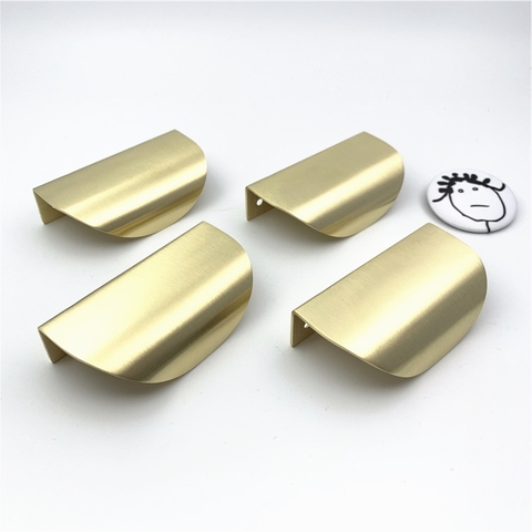 LCH Nordic Style Top Quality Leaf Shaped Solid Brass Cabinet Knob Cupboard Handle Door Pull Gold ► Photo 1/6