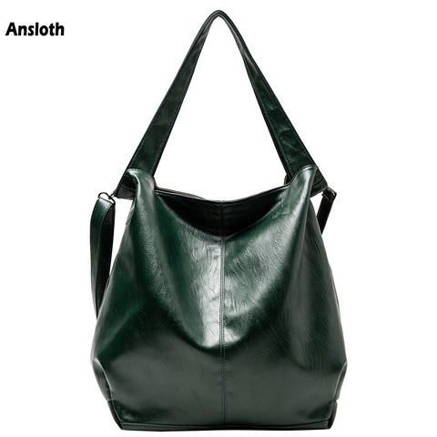 Ansloth Soft Leather Shoulder Bags Luxury Handbags Women Bags Large Capacity Top Handle Bags Women's Tote Bag Crossbody HPS884 ► Photo 1/6