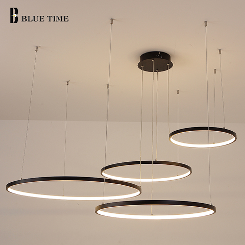 LED Chandeliers Indoor Lighting Home Lights For Living Room Dining Room Lustre Hanging Chandelier 5 Rings 4 Rings Circle Lamps ► Photo 1/6