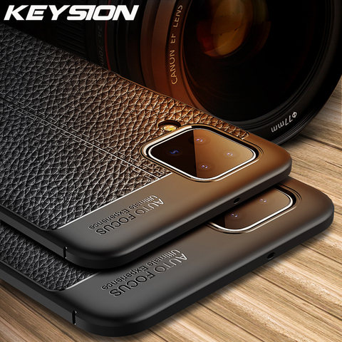KEYSION Shockproof Case for Samsung A12 A42 A32 5G Leather texture soft silicone Phone Back Cover for Galaxy A02S A01 Core A20S ► Photo 1/6