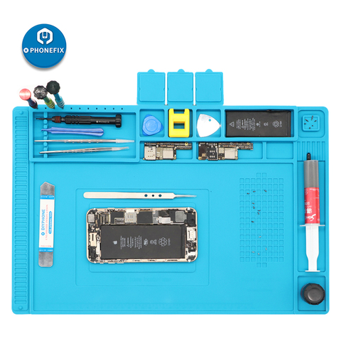 PHONEFIX 45x30CM PCB BGA Heat Insulation Silicone Soldering Pad Repair Maintenance Platform Desk Mat for Cell Phone Repair Tools ► Photo 1/5