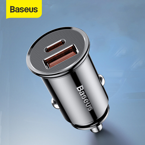 Baseus 30W Car Quick Charger 4.0 3.0 USB Charge For Iphone X XS Max SCP USB Type C PD 3.0 Fast Charging Car Phone Charger ► Photo 1/6