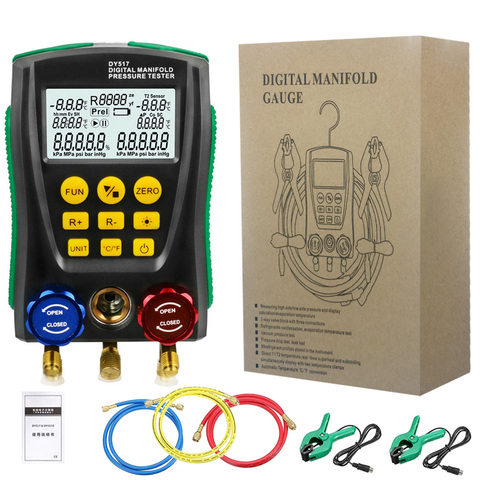 Digital Manifold Gauge Pressure Gauge Refrigeration Vacuum Pressure Manifold Tester Leakage Monitor Detector Refrigerant Meter ► Photo 1/6