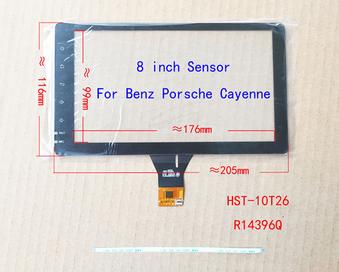 8 inch Touch  Glass Screen Sensors, digitizers Touch Panel For Car radio PORSCHE Cayenne Benz HST 102T26-R143960 Q 6Pin ► Photo 1/3