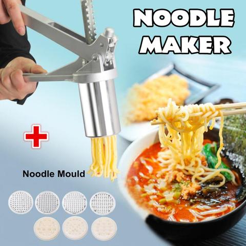 Stainless Steel Manual Noodle Maker Press Pasta Machine Crank Cutter Pasta Cookware With 7 Pressing Noodle Moulds Making ► Photo 1/6
