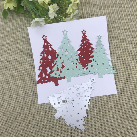 2pcs Christmas tree Metal Cutting Dies Stencil Scrapbooking Photo Album Card Paper Embossing Craft DIY ► Photo 1/5