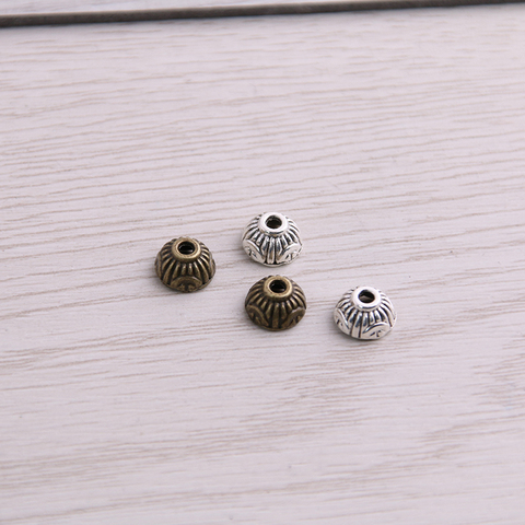 SWEET BELL  150pcs 4*7*7mm Two Color Bead Caps Charm Hollow MINI Flower Pendants Jewelry Accessories DIY Receptacle Charms ► Photo 1/5