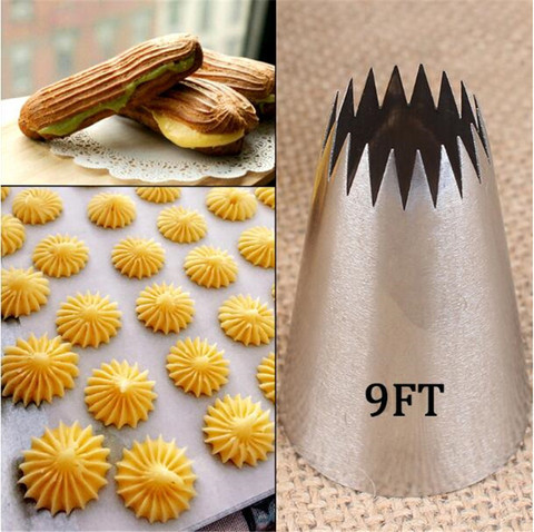 #9FT Large Icing Piping Nozzles Russian Nozzles Pastry Tips Cookies Cake Decorating Tools Tips Cream Fondant Pastry Nozzles ► Photo 1/6