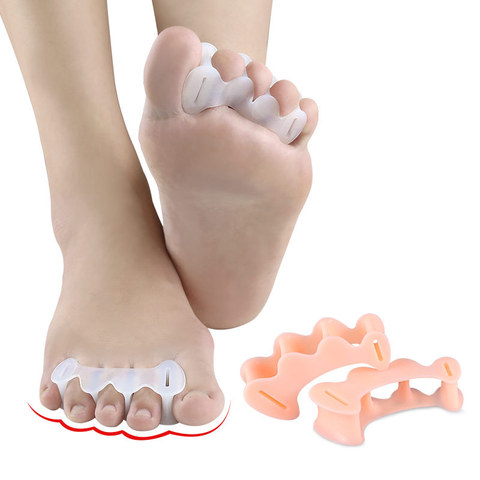 2pcs=1pair Silicone Toe Separator 3 Hole Hallux Valgus Orthotics Bunion Care Overlapping Toe Hammer Toe Corrector Foot Care Tool ► Photo 1/6