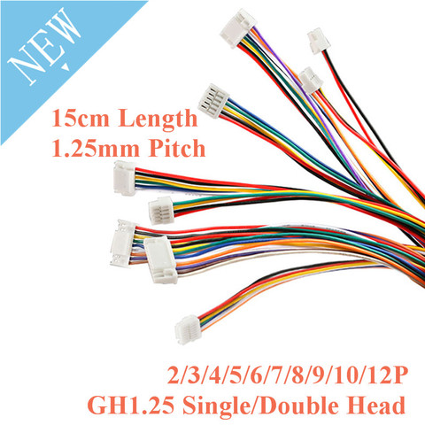 5pcs GH1.25 Single Double Head 1.25mm Pitch 2P 3P 4P 5P 6P 7P 8P 9P 10P 12P 15CM 150MM JST GH Terminal Wire Cable Connector ► Photo 1/6