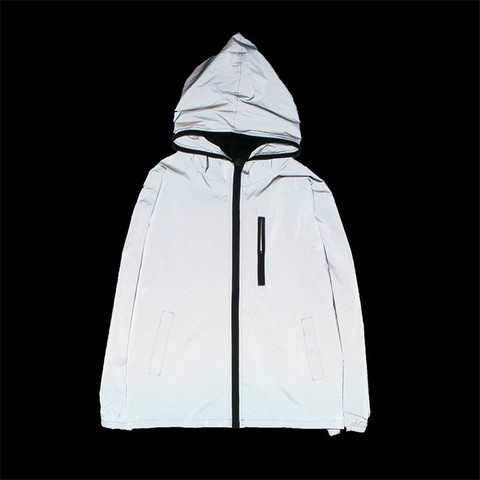 2022 New full reflective jacket men/women harajuku windbreaker jackets hooded hip-hop streetwear night shiny zipper coats jacke ► Photo 1/6