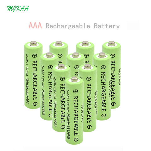 New MJKAA AAA 750mAh 1.2V Ni-MH High Performance Rechargeable Battery for Remote Controls, Radios Torches Clocks Toys ► Photo 1/5