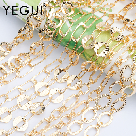 YEGUI C93,jewelry accessories,18k gold plated,0.3 microns,diy chain,hand made,charms,diy bracelet necklace,jewelry making,1m/lot ► Photo 1/6