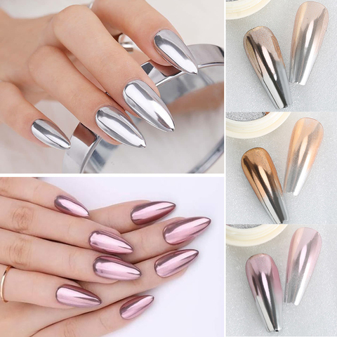 1 Box Two Colors Nail Glitter Rose Gold Solid Mirror Powder Nail Art Chrome  Pigment Metallic Polish Pigment Dust Decoration - Price history & Review |  AliExpress Seller - Nail's Manicures Tool Store 