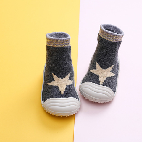 Autumn and Winter New Towel Thickening Children's Floor Socks Baby Baby Toddler Shoes Rubber Sole Cartoon Tube Socks ► Photo 1/6