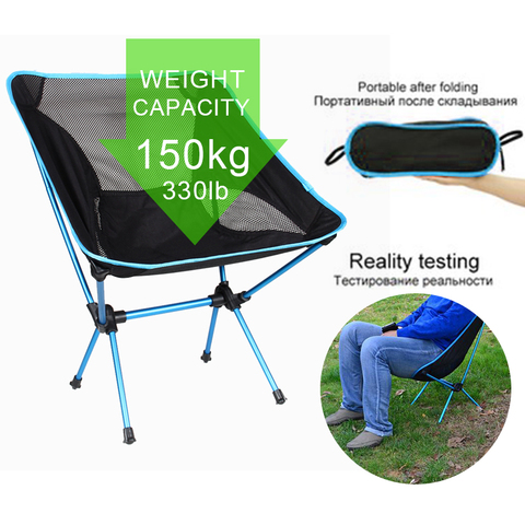 Travel Ultralight Folding Chair Superhard High Load Outdoor Camping Chair Portable Beach Hiking Picnic Seat Fishing Tools Chair ► Photo 1/6