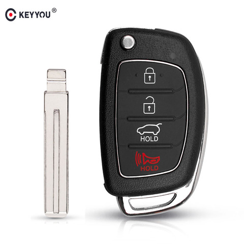 KEYYOU 4 Buttons Flip Folding Remote Key Shell Fob Case For HYUNDAI Mistra Santa Fe Sonata Tucson Accent I30 I40 I45 ► Photo 1/6