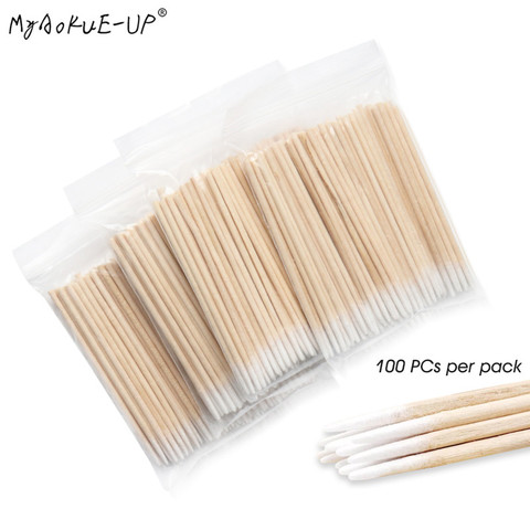 300 pcs Disposable Ultra-small Cotton Swab Brush Lint Free Micro Brushes Wood Cotton Eyelash Extension Glue Removing Tools ► Photo 1/6