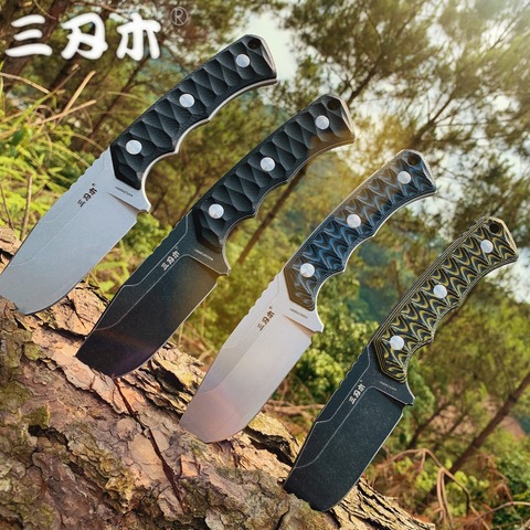 SANRENMU NEW S738 Fixed Blade Knife With K Sheath 12C27 Blade Outdoor Camping Utility Survival Tactical Hunting Knives EDC Tool ► Photo 1/6