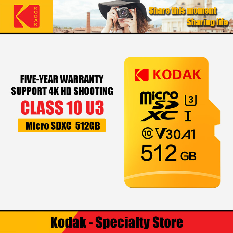 Buy Online Original Kodak Memory Cards 512gb U3 Class10 Micro Sd Card Microsd Uhs I Tf Card 512gb Sdxc C10 32gb 64gb 128gb 256gb Alitools