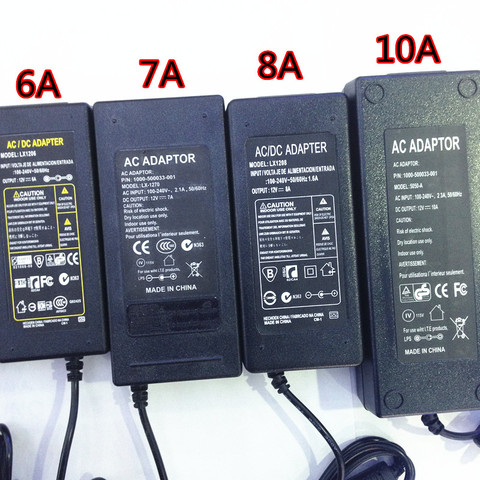 Power Adapter Converter Supply Charger DC 5.5*2.5mmEU UKAU Plug Cable 110-240V AC To DC 12V 2A 3A 5A 6A 8A 10A 12.5A RGBCCT 5730 ► Photo 1/5