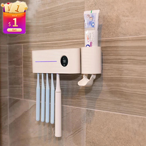 Xiaomi UV Toothbrush Sterilizer Holder Inhibit bacterial Tooth Brush Antibacteria Automatic Toothpaste Dispenser ► Photo 1/6