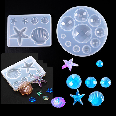 1PC New Starfish Sea Shell Silicone UV Mold Silicone UV Resin Mold for Jewelry Necklace Pendant Molds ► Photo 1/6