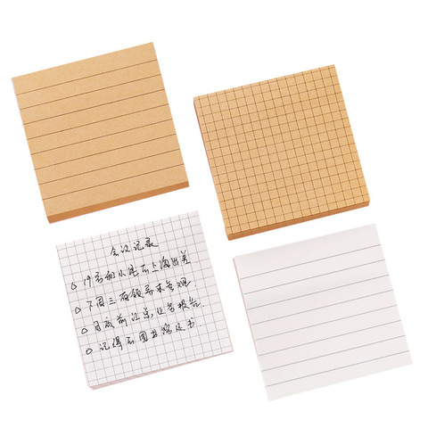 Buy Online White Brown Color Paper Mini Memo Pad Blank Line Grid Adhesive Note Planner Diary Book Marker Stickers Office School A6918 Alitools