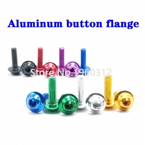 10pcs m5 m6 aluminum colourful Half Round Button Flange Head With Washer Inner Hex Socket Allen Screws Bolt ► Photo 1/6