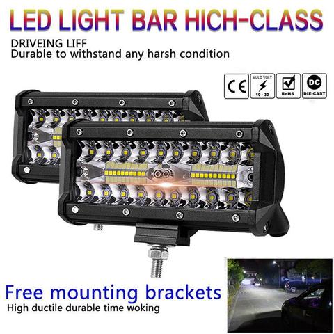 1pc 7 Inch 400W LED Work Light Bar Flood Spot Beam Driving Fog Lamp Headlamp for Offroad 4WD SUV Vehicle Car Lighting ► Photo 1/6