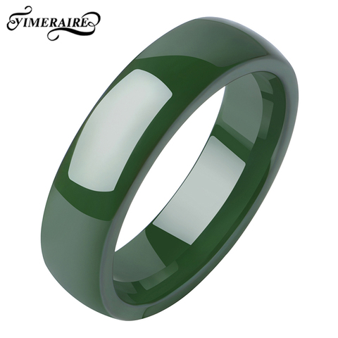 Wholesale Ceramic Ring Green Smooth Healthy Do Not Fade 6MM For Women Jewelry Wedding Engagement Birthday Gifts ► Photo 1/6