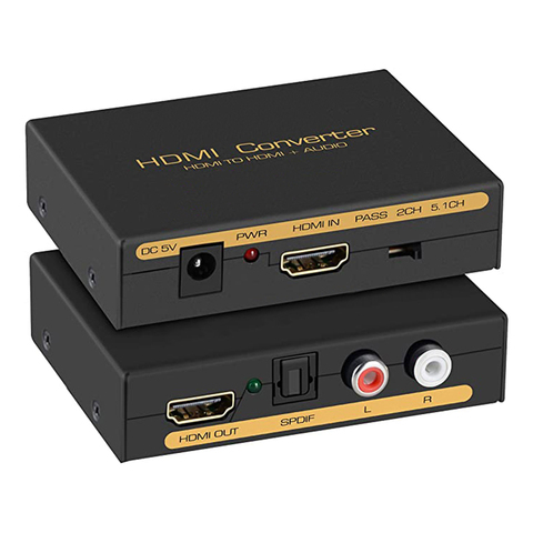 1080P HDMI Audio Extractor HDMI to HDMI+Optical Toslink SPDIF + RCA L/R Stereo Analog Audio Out HDMI Converter Adapter Splitter ► Photo 1/6