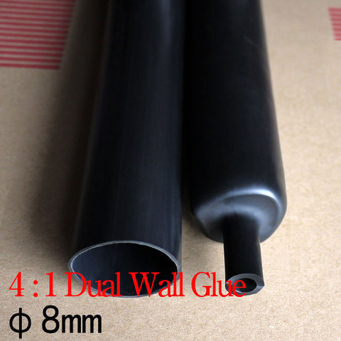 1M 8mm Diameter PE 4:1 Ratio Heat Shrinking Tube Adhesive Lined Dual Wall With Thick Glue Wire Wrap Waterproof Kit Cable Sleeve ► Photo 1/5