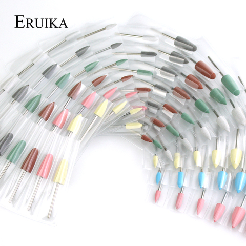 ERUIKA 6pcs/set Rubber Silicon Nail Drill Milling Cutter for Manicure Bit Flexible Polisher Machine Electric Nail File Art Tools ► Photo 1/6