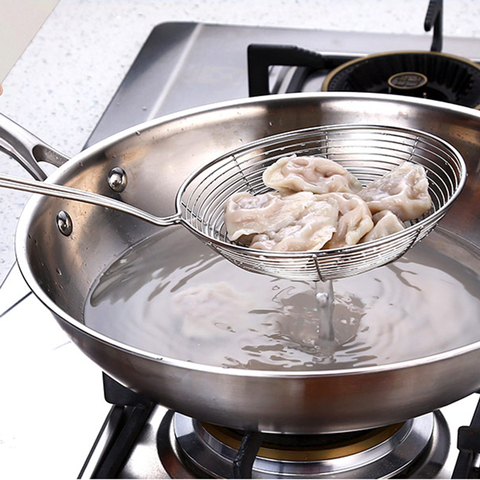 Stainless Steel Skimmer Oval Fine Mesh Food Oil Pot Strainer Ladle Kitchen Tools Hot ► Photo 1/4