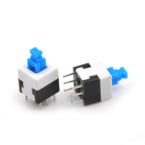 10PCS/Lot High Quality Electronic 8*8mm 6Pin Push Tactile Power Micro Switch Self Lock On/Off Button Latching Switch ► Photo 1/6