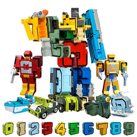 10Pcs Transformation Number Robot Toy Deformation Figures City DIY Creative Building Blocks Sets Friends Assembling Kids Toys ► Photo 1/3