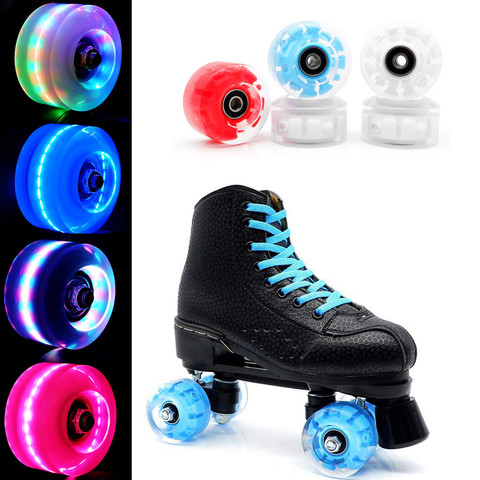 #H40 Luminous Light Up Quad Roller Skate Wheels Bearings Installed Pop-Quad Roller Luminous roller skate roller skate wheels ► Photo 1/6