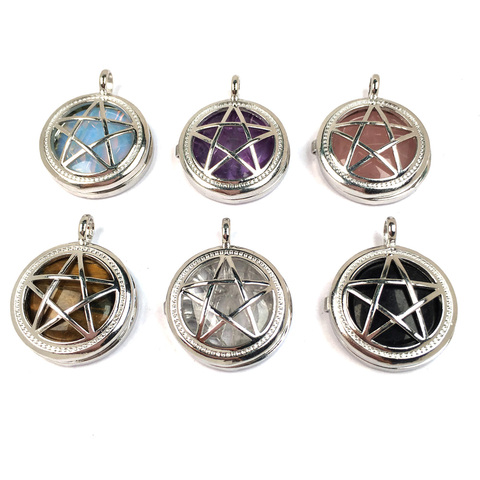 Natural Stones Hollow Pendant Pentagonal alloy Cage With stone Pendant Pendants for Jewelry Making DIY Necklaces Accessories ► Photo 1/6